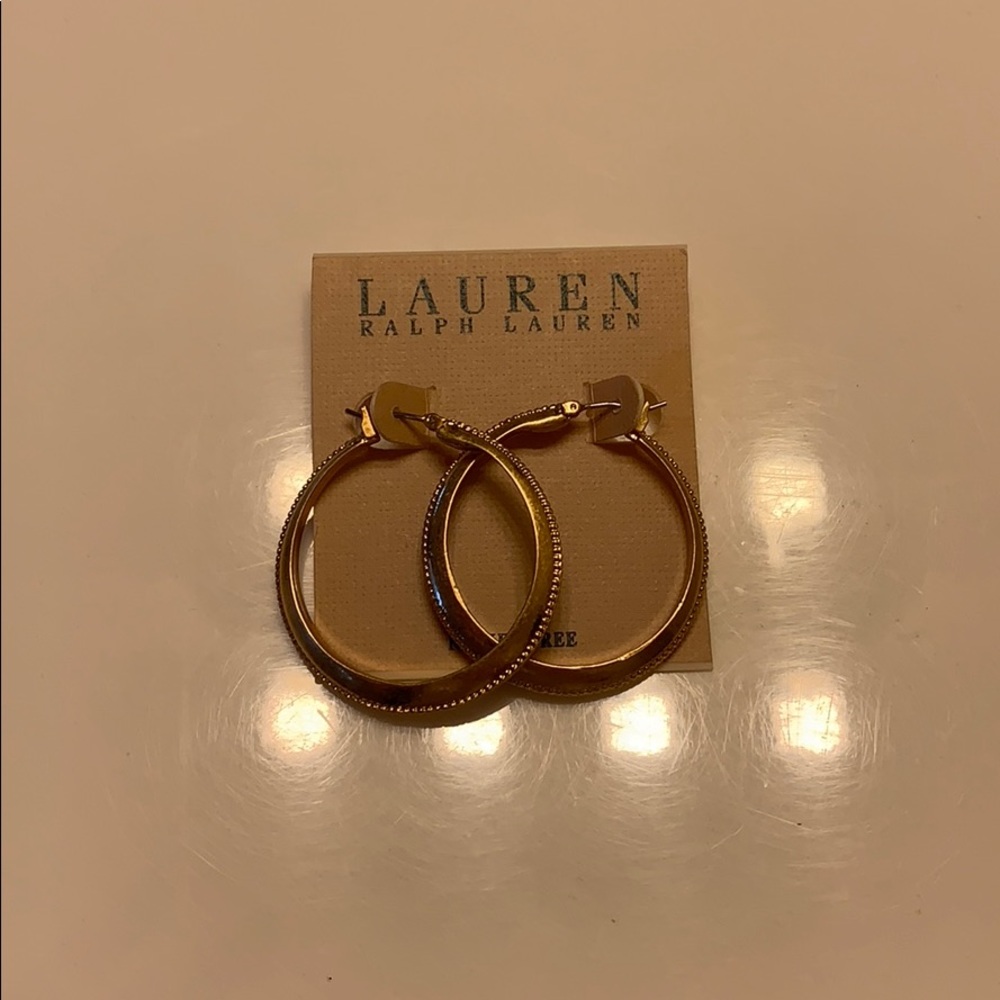 Ralph Lauren Golden Medium Sized Hoops